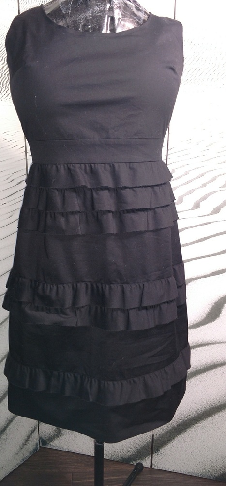 Tahari Black Ruffled Dress